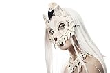 Balinco Skelett Maske Halloween, Gesichtsmaske Wolf, Horror Augenmaske Werwolf, Knochen Halbmaske, Tier Schädel, Tierskelett Gesichtsbedeckung Karneval, Fasching
