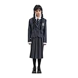 Chaks Wednesday Kostüm Schuluniform Nevermore Wednesday Addams für Kinder Gr. 140-164 schwarz Halloween Fasching (164)