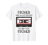 Früher War Alles Besser Lustiger 90s Retro Party T-Shirt, Herren, Weiß, S, Kurzarm, Klassische Passform, T-Shirt, Party, 80er-Partys, 90er-Partys, Nostalgische Veranstaltungen