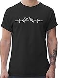 T-Shirt Herren - Biker - Herzschlag Motorrad - Motorbike - L - Schwarz - Motorsport Geschenke Motorrad-t-Shirt Motorrad. mottorad Funshirts t-Shirts Tshirt motorräder Herz Shirt Mann für Fans