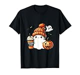 Süßer Geist Kaffee Mütze Cartoon Halloween Gruselige Geister T-Shirt