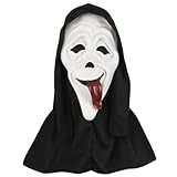 LOOPES Ghostface Maske Halloween Horrorfilm Maske Geist Scream Maske Gruselmaske Cosplay Geister Maske Latex Adult Ghost Face Mask Halloween Kostümzubehör für Halloween Fasching Karneval Party