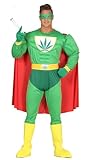 shoperama Herren-Kostüm Marihuana Hanf Superheld mit Muskeln Superhero Erwachsene JGA Karneval Junggesellenabschied, Größe:L