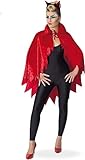 KarnevalsTeufel.de Kostüm für Erwachsene Devil-Cape Umhang in teuflischem Rot und Samtoptik mit Fetzen (OneSize)