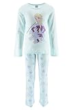 Disney ELSA Pyjama für Mädchen, T-Shirt und Lange Hose, 2-Teiliges Set für Mädchen, Pyjama aus Weicher Grüner Baumwolle im Frozen-Design, Pyjama Geschenk Mädchen | 8 Jahre - Grün