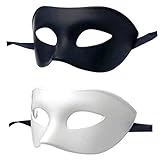Maskerade Herren Damen Griechisch venezianische Party Maskenmasken Masken Halbgesichtsmasken mythologisch griechisch geeignet für Halloween Weihnachten Di Gras Party Einheitsgröße, weiß + schwarz, 2