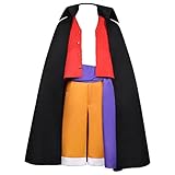 Monkey D. Luffy Cosplay Kostüm Full Set mit Mantel Hut Anime Uniform Halloween Karneval Cosplay Kostüm für Erwachsene, L