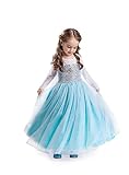 ELSA & ANNA Prinzessin Kleid Mädchen – Eiskönigin – Prinzessinnenkostüm – Mädchen Kleid für Partys, Geburtstage, Fasching, Karneval und Halloween – 2-3 Jahre (FR314)
