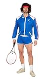 Wilbers & Wilbers 80er Jahre Tennisstar Retro Trainingsanzug Tennisspieler 80`s Trash Herren-Kostüm, Größe:48