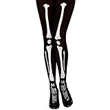 W WIDMANN MILANO Party Fashion - Strumpfhose Skelett, 40 DEN, Schwarz-Weiß, Halloween, Karneval, Mottoparty