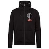 Rammstein Herren Kapuzenjacke Sonne Offizielles Band Merchandise Fan Zipper schwarz mit mehrfarbigem Front, Back und Seiten Print (XL)
