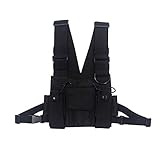 Chest Rig Verstellbare,Universal Radio Walkie Talkie Brusttasche Harness Pack,Airsoft Weste Hands Free Weste Chest Rig Bag Geschirr Taschen Rucksack Hip Hop Streetwear Herren/Damen