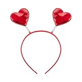 Bipl Valentinstag Herz Haarreif, Rot Herzen Haarreifen Stirnband, Glitzer Pailletten Herz Stirnbänder, Herz Kostüm Stirnband, für Valentinstag Geburtstags Faschingsparty Kostüm Zubehör