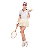 PARTY DISCOUNT NEU Damen-Kostüm Retro Tennis-Kleid, Größe: 42