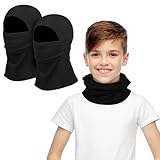 patinadrift 2 Stück Sturmhaube Kinder Winter,Winddicht Balaclava Kinder Warm Gesichtsmaske Skimaske Schwarze Sturmmaske für Jungen Mädchen Outdoor Sports Radfahren,Skifahren