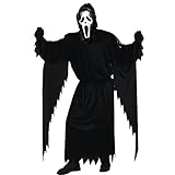 Fun World Scream Ghost Face Kostüm für Erwachsene, Schwarz, Einheitsgröße, Schwarz, Einheitsgre