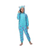 Sincere Party Sulley Onesie Kostüm für Kinder, weiche gemütliche warme Fleece Tier Onesie für Unisex Kinder Groß (8-10)