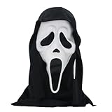 thematys SCREAM Ghostface Maske – Erschreckende Horror Vollkopfmaske aus Latex, Perfekt für Halloween, Kostüm-Partys und Horror-Events, Unisex, Detailgetreu