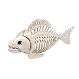 Boland 72400 - Fisch-Skelett, Größe 24 cm, beweglicher Mund, Attrappe aus Kunststoff, Dekoration für Halloween, Karneval oder Mottoparty