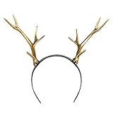 Boland 50025 - Tiara Geweih, Haarreif, schwarz-gold, für Erwachsene, aus Kunststoff, Rentier, Reh, Hirsch, Karneval, Fasching, Fastnacht, Halloween, Mottoparty