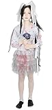 Foxxeo blutige Zombie Braut Kostüm für Kinder - Größe 122 bis 176 - weißes Brautkleid für Mädchen zu Halloween Kleid Größe 134-140