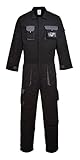 Portwest Portwest Texo Kontrast Overall, Größe: L, Farbe: Schwarz, TX15BKRL