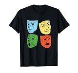 Theater Drama Schauspiel oder Pantomime | Bunte coole Masken T-Shirt