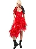 Rubie's Offizielles Harley Quinn Rotes Damenkleid Halloween Suicide Squad 2 Bösewicht-Kostüm für Damen Halloween