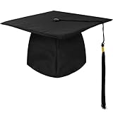 KEELYY Bachelor Hut Unisex Doktorhut Graduation Cap Verstellbar Bachelor Abschluss Hut für Abschlussfeiern vom Studium, Universität, Hochschule, Abitur - Absolventenhut in Schwarz