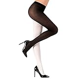 W WIDMANN MILANO Party Fashion - Strumpfhose zweifarbig, 40 DEN, Schwarz-Weiß, Karneval, Halloween
