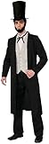 Forum Herren DLX Abraham Lincoln-XL Kostüme in Erwachsenengröße, Schwarz