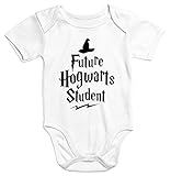 MoonWorks Kurzarm Baby Body HP Future Student Jungen Mädchen Onesie Bodyshirt weiß 6-12 Monate