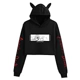 Damen Mädchen Anime Cosplay Sweatshirt Angels of Death Langarm Kapuzenpullover Isaac Foster Katzenohr Pullover für Rachel Gardner Fans