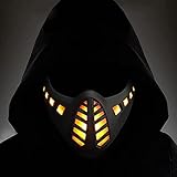 Zhongren LED Cyber Punk Gesichtsmaske Cosplay Halbgesichtsmasken Demon Cyberpunk Light Up für Halloween Party Kostüm CS Airsoft Tactical Outdoor Spiele