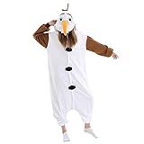 SIYUE Relaxo Kostüm Olaf Onesie Jumpsuit Tier Relax Kostuem Damen Herren Pyjama Fasching Halloween Schlafanzug Cosplay Erwachsene Karneval Einteiler XL