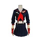 Matoi Ryuko Cosplay Kostüm Blauer Seemann Anzug Halloween Party Uniform,Blue-XXL