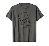 20th Century Television The Simpsons Bart Simpson Sticking His Tongue Out Sketch T-Shirt - Unisex-Kinder, Unisex-Erwachsene - Grau - S - Kurzarm - Klassisch - Cartoon