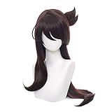 Anime Cosplay Perücke, Genshin Impact Perücke, mit zwei Perückenkappen, für Halloween, Party & etc. (Beidou Cosplay)