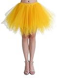 ChicWind Karneval Damen 80er Gelb Puffy TAllrock TAtA RAcke TAll Petticoat(MEHRWEG), Gelb, S-L