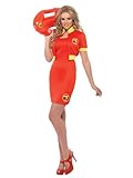 Smiffys Rettungsschwimmer-Kostüm Baywatch, Rot, mit Kleid & Jacke