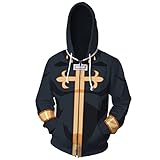 XSLGOGO Unisex Anime JoJo's Bizarre Adventure Stone Ocean Reißverschluss Jacke Sweatshirt Jolyne Cujoh Lässige Langarm Strickjacke Hoodie Cosplay Kostüm