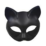Carnavalife Catwoman Mascara für Damen, Mädchen, Katzenmaske, Fedora, widerstandsfähig, Accessoire für Kostüm, Catwoman Superheldin, Tanzmaske, sexy, Einheitsgröße, Schwarz