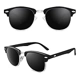 CGID Retro Sonnenbrille Herren Damen Polarisiert Halbrahmen UV400 Schutz