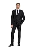 OFFSTREAM Herren Party Kostüm - 2 Stück Einfarbig Outfit für Halloween, Karneval, Fasching Party mit Jacke, Hose & Krawatte - Schwarz