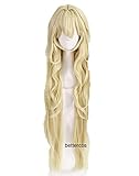 GIGBIRD-Wig for cosplay Goblin Slayer Priestess Cosplay Wig Long Light Golden Heat Resistant Synthetic Hair Wig + Wig Cap