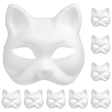Garneck 10 Stück Katzenmasken Leere Masken Maskerademasken Abschlussballmasken Tiermasken Leere Partymasken Für Cosplay