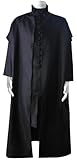 Windskids Snape Kostüm Herren Cosplay Zauberschule Wizard Severus Snape Uniform Tunika und Futter für Halloween Karneval Geburtstag Party Maskerade Performance Verkleidung, Schwarz