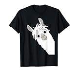 Witziges Alpaka Comic Lama in weiß mit großen Augen T-Shirt