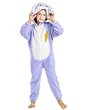 IKALI Hasen Overall Kinder Ostern Kaninchen Onesie für Mädchen Kleinkinder Tier Kostüm mit Kapuze Halloween Ostern Outfit 130