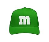 Alsino MM Mesh Cap Mütze Basecap Trucker-Cap M und M Damen Kostüm Verkleidung M und M Gruppen Cap - Karneval Fasching JGA Festival, Farbe wählen:grün